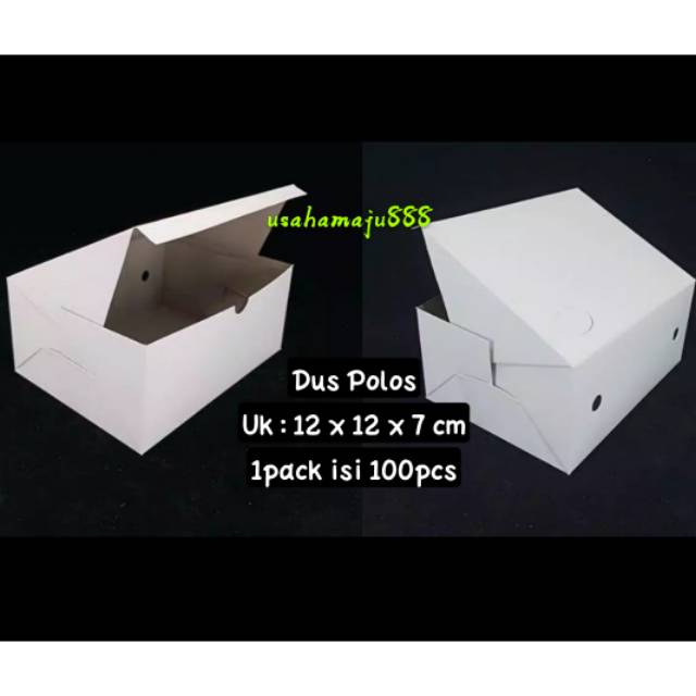 

Dus Polos Box Kotak Kue Snack 12x12 @100pcs