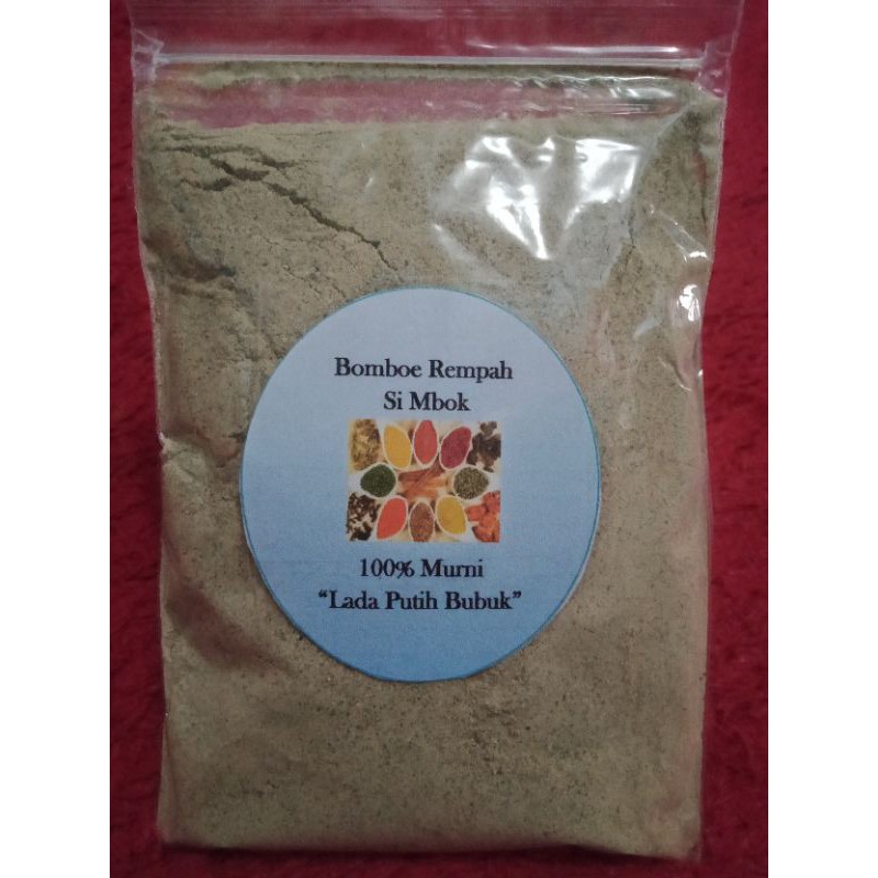 

Lada Putih Bubuk Premium Murni/Whitepepper Powder 100 gram 100%Murni