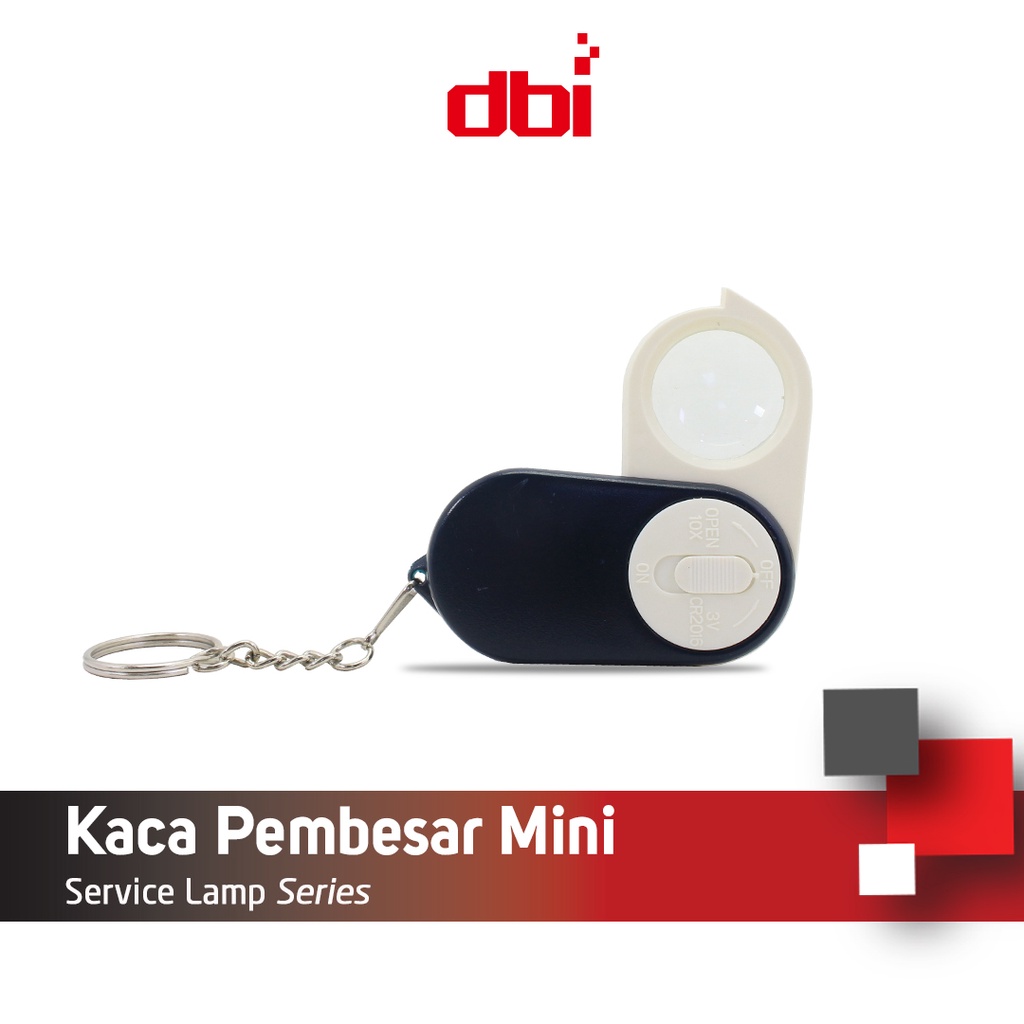 KACA PEMBESAR + LAMPU LED MINI 10X (GANT. KUNCI)