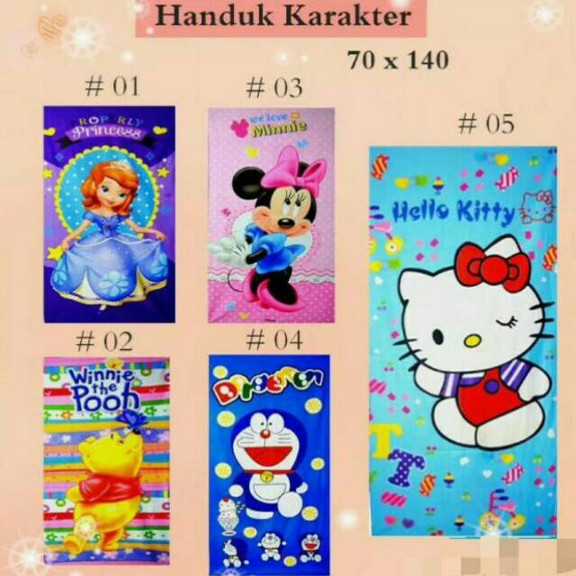 Handuk Karakter Ukuran Besar 70x140 Motif Anak