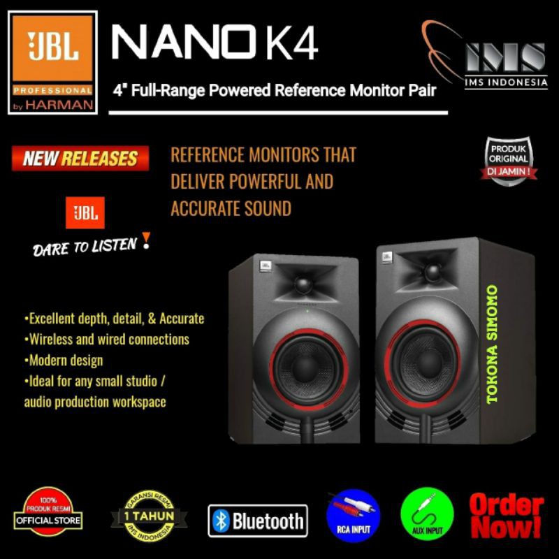 JBL NANO K4 / NANOK4 4" SQ Studio Monitor Speakers Original