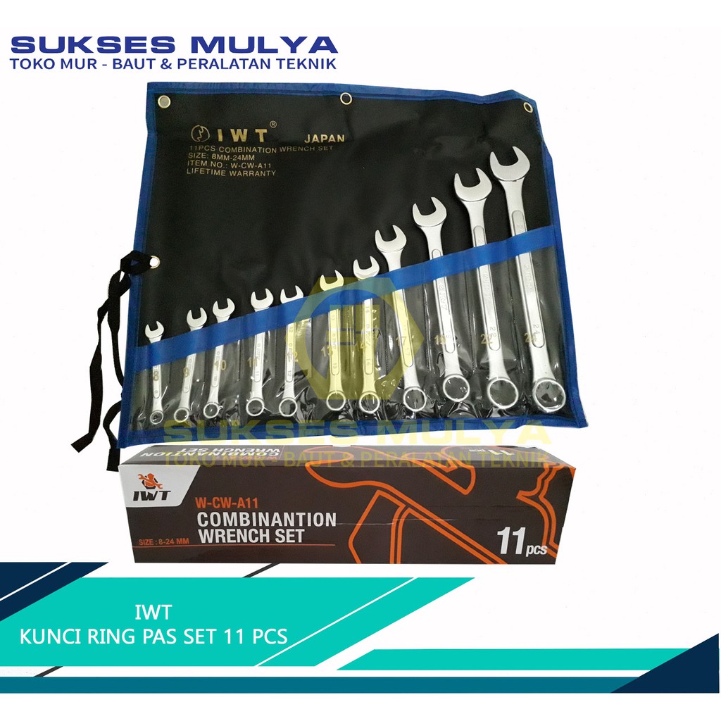 IWT Kunci Ring Pas Set 11 pcs Japan Tools