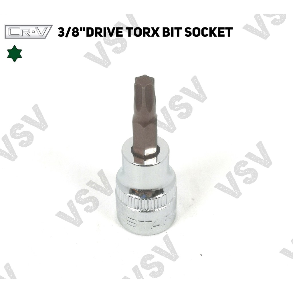 Gestar Torx Bit Socket 3/8&quot;Drive T45-T50 Kunci shock L Bintang Sock