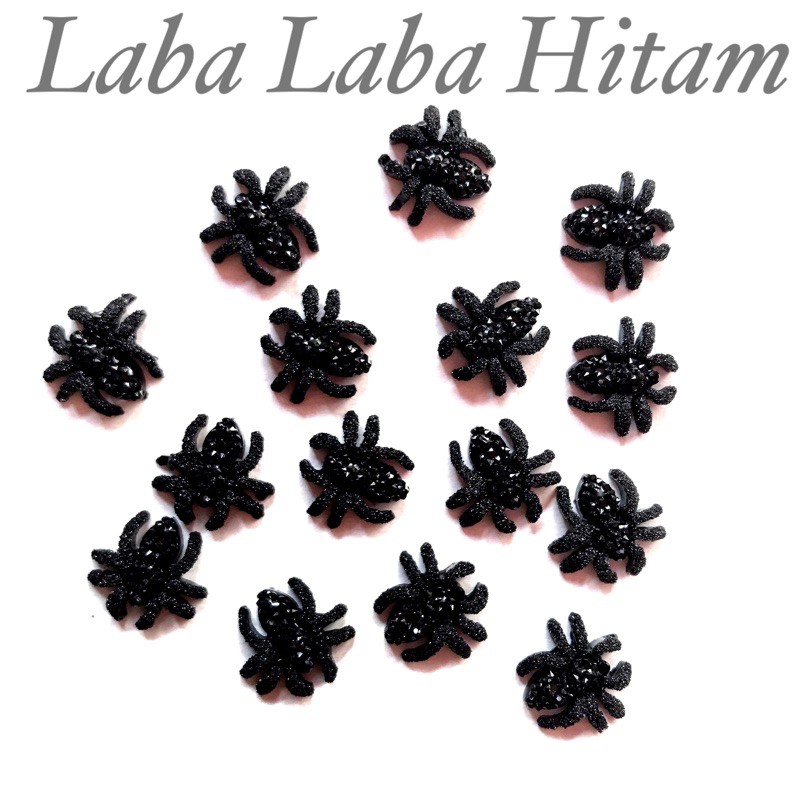 Resin laba laba Spider 12mm isi 10pcs Bahan tasbih digital bling bling