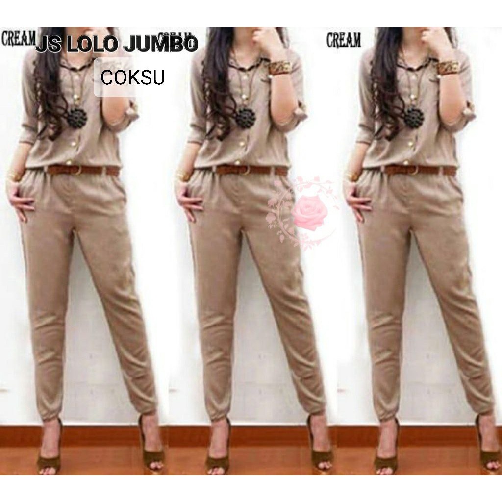 JUMPSUIT SETELAN LOLO XL 2XL 3XL 5XL / FASHION WANITA TERBARU / BAJU CELANA PESTA KASUAL PARTY