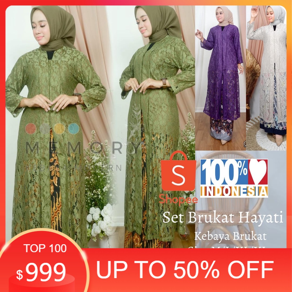 Promo  MY-Setelan Kebaya Hayati ~ Brokat Pesta ~ Set Kebaya Modern ~ Kebaya Wisuda ~ Kebaya Tunik