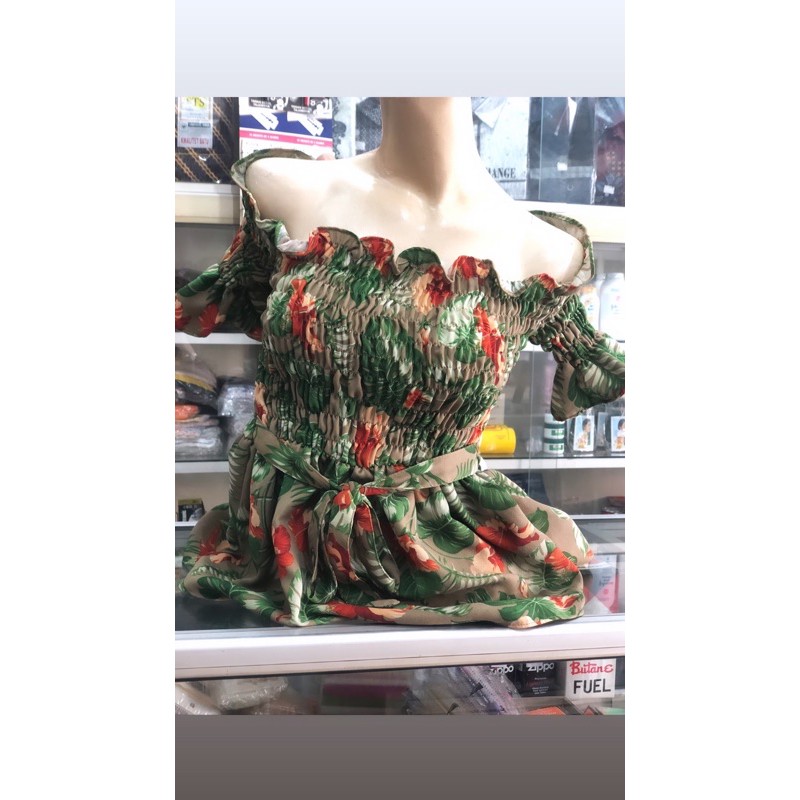 baju atasan sabrina top / baju atasan wanita / baju bunga bunga / baju kemben