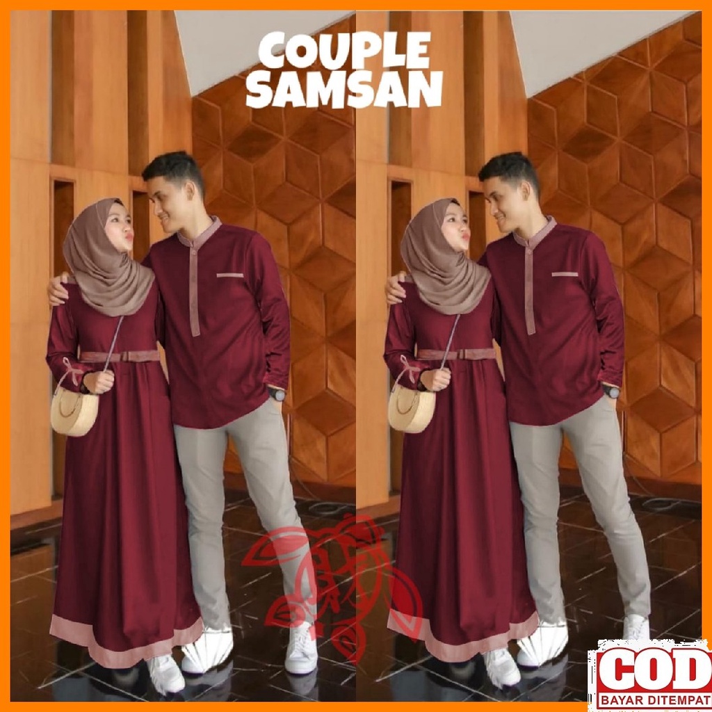 Annisa Baju Muslim Terbaru 2021 Gamis Syari Mewah Lebaran Jilbab  QU463 [R.A] Muslim Couple Terlari
