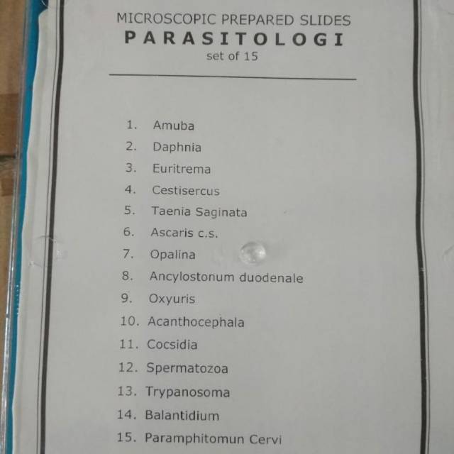 PREPARAT PARASITOLOGY, PARASITOLOGI BILOGI PERAGA PENDIDIKAN PREPARATE 1 set