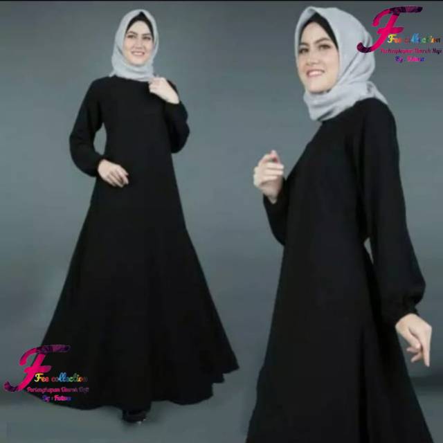 Gamis Hitam/ Gamis Hitam Polos/ Abaya Hitam/ Gamis Jetblack