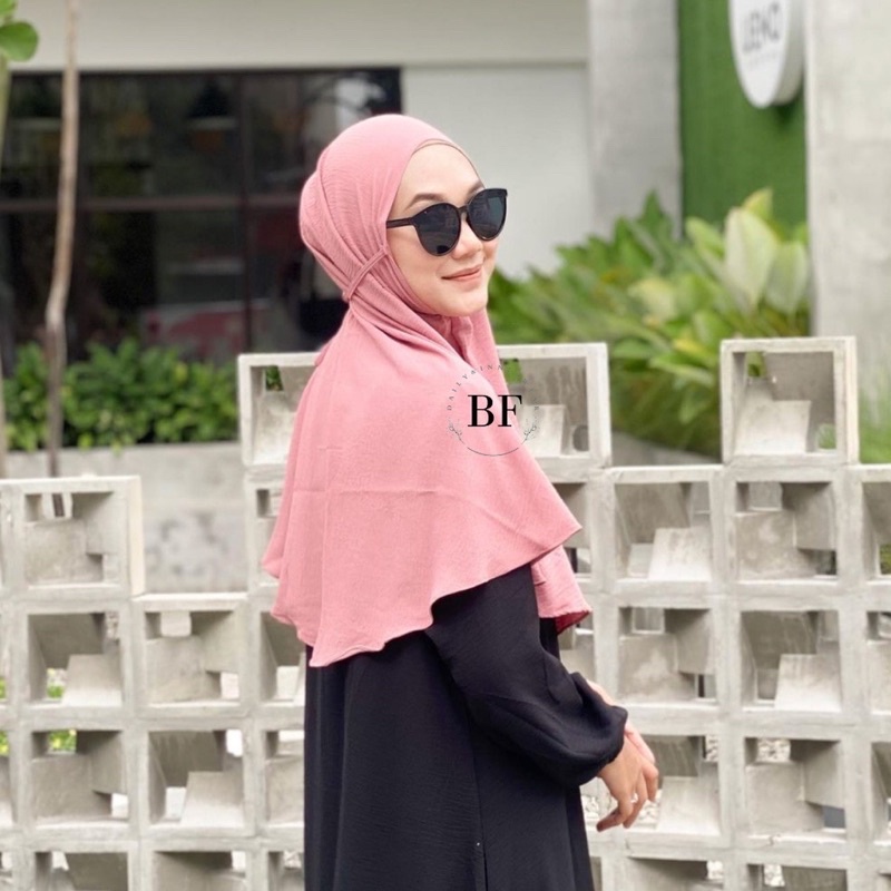 BF Label - Bergo Rayon Crinkle | Khimar Instant Jilbab Maryam Bergo Crinkle Murah