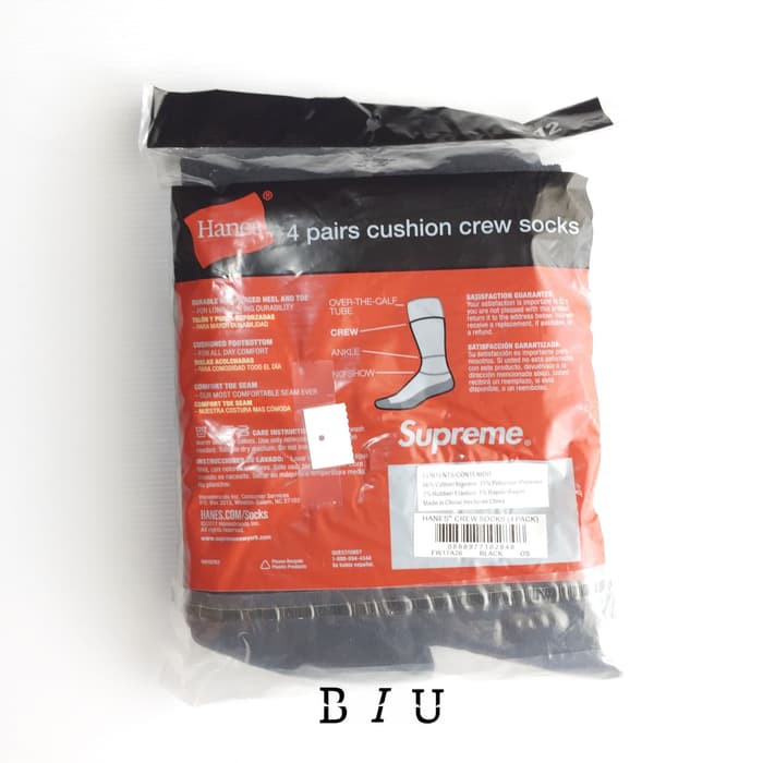 Kaos Kaki Supreme Original Hanes Socks