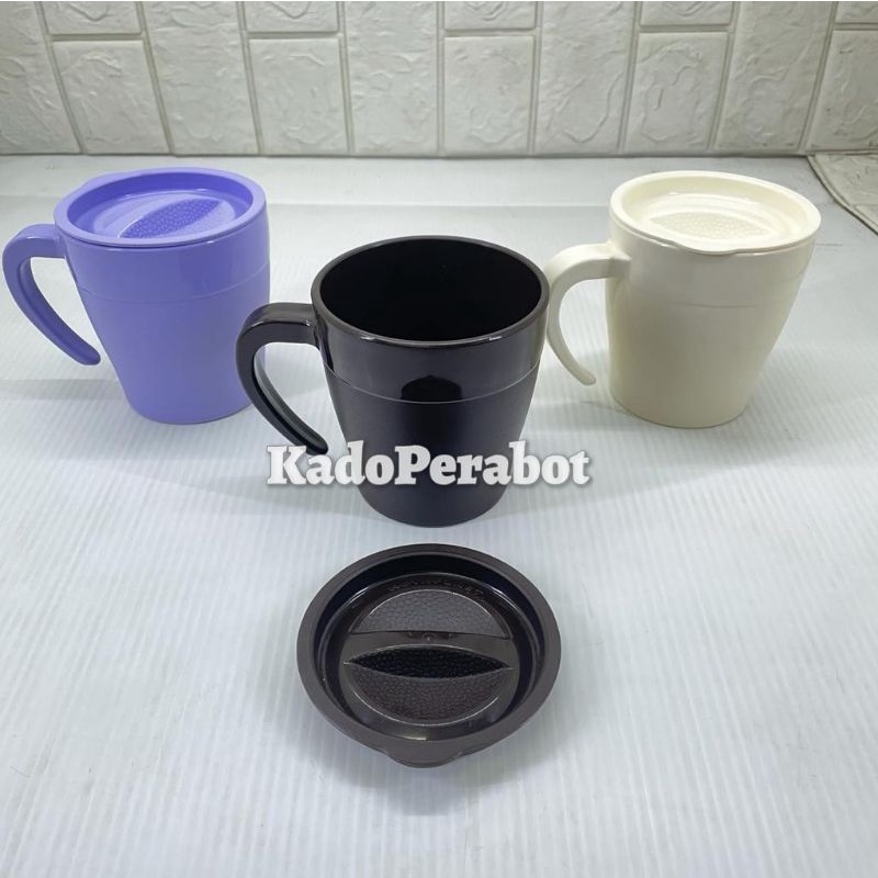 mug tumbler mini - gelas tutup pegangan - mug tutup plastik hoyaplast