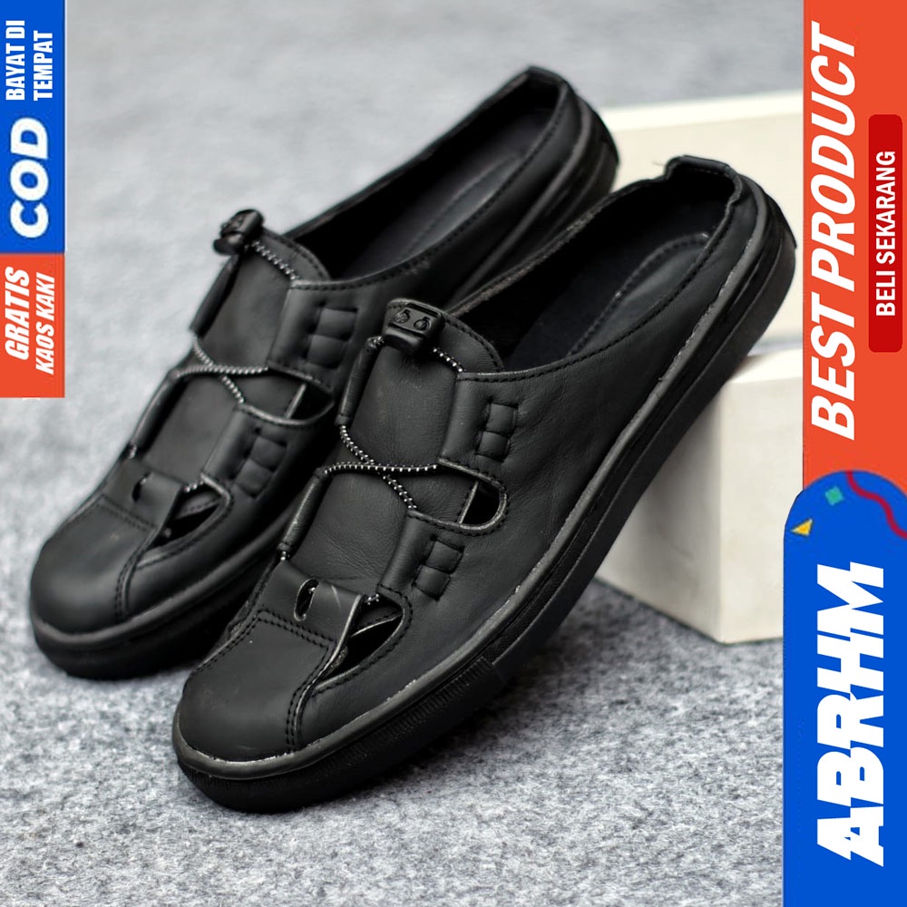 ABRHM FIXXI Sepatu Sandal Casual Sneakers Kulit Bustong Tutong Pria