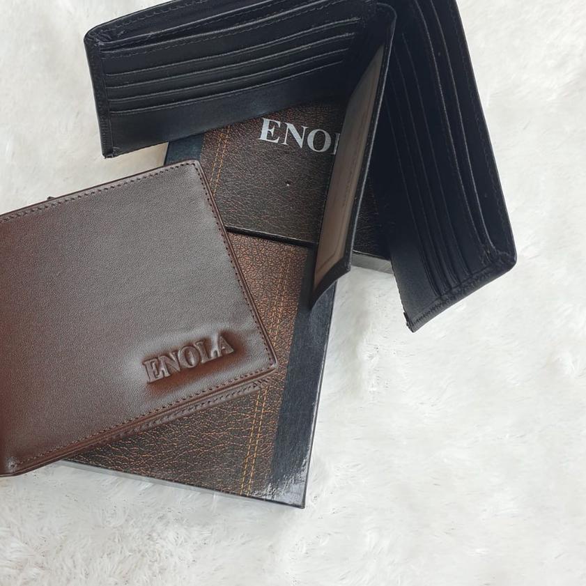 ENOLA Dompet Pria Kulit Asli Dompet Lipat Cowok Laki Original