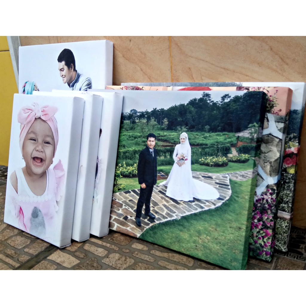 Jual Cetak Foto Kanvas 60x40 cm Free Editing dan Spanram Frameless ...