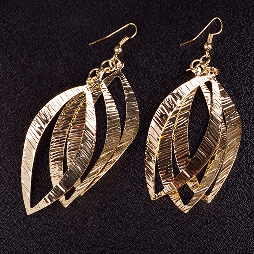 Hu Hu Hu Hu Hu Alat Bantu Pasang Kacamata♡ 1 Pasang Anting Rantai Panjang Desain Daun Bahan Alloy Tahan Korosi Ramah Kulit Untuk Wanita