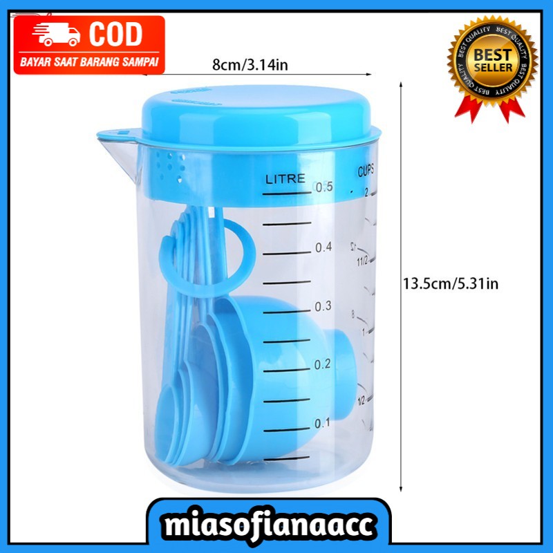 (COD) Gelas Takar Set Sendok Takar Set Measuring Cup Spoon Gelas Ukur Set 500ml