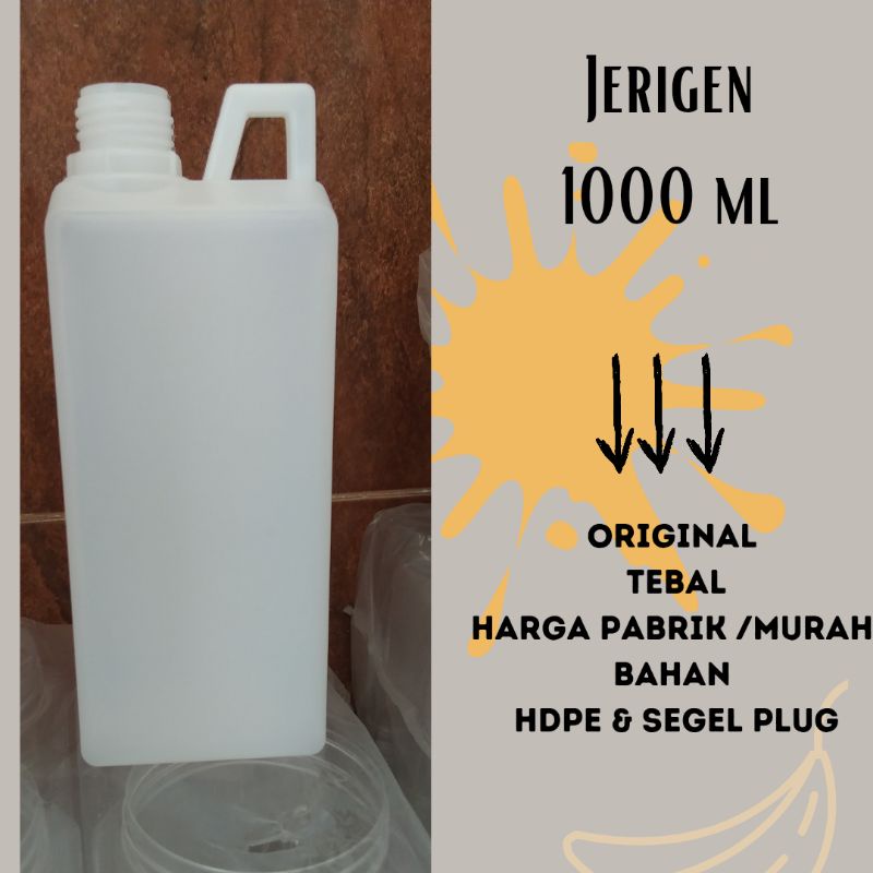 Jual Jerigen 1 Liter Bahan HDPE Segel PLUG Jerigen Madu 1000ML | Shopee ...