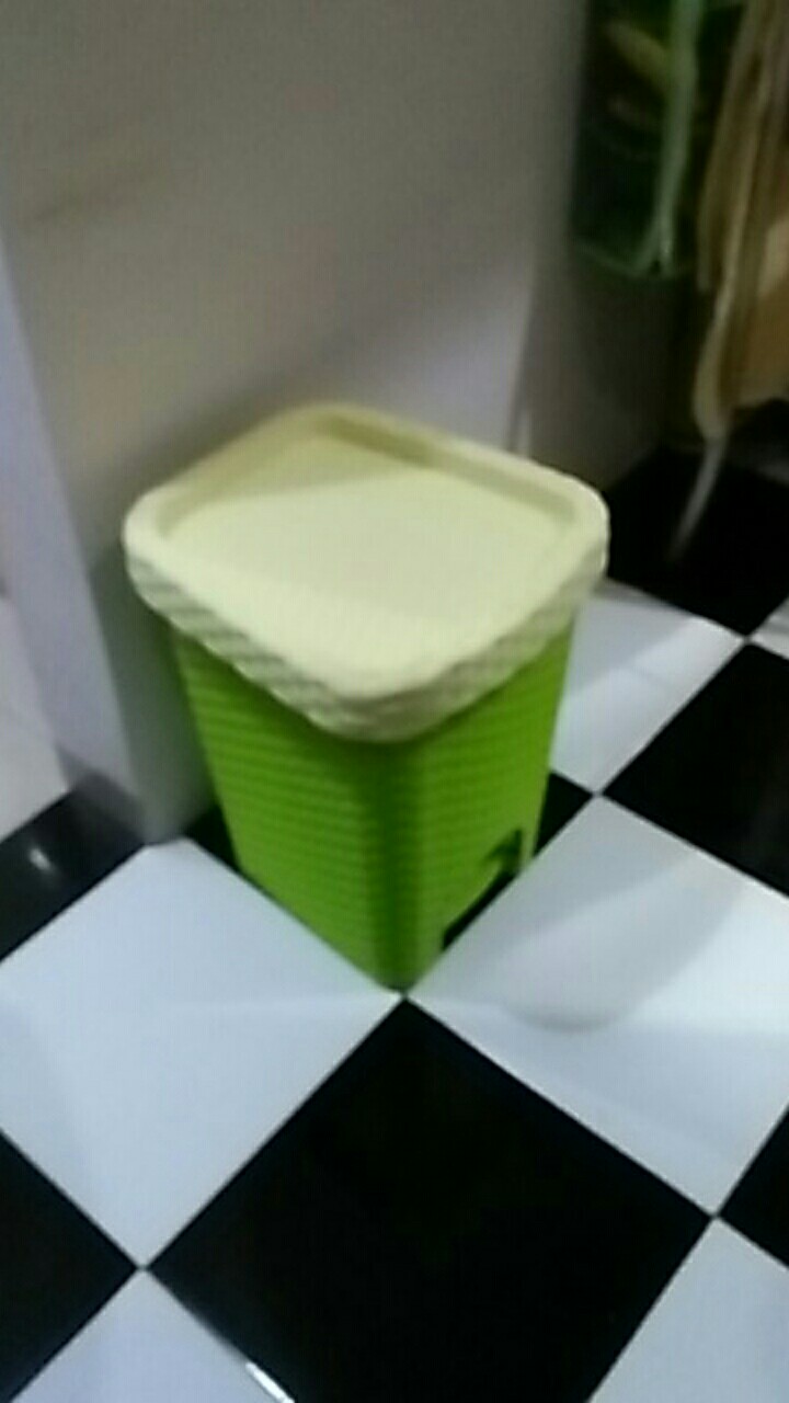 Tempat Sampah Rotan Injakan Gr Green / Tong Sampah Indoor