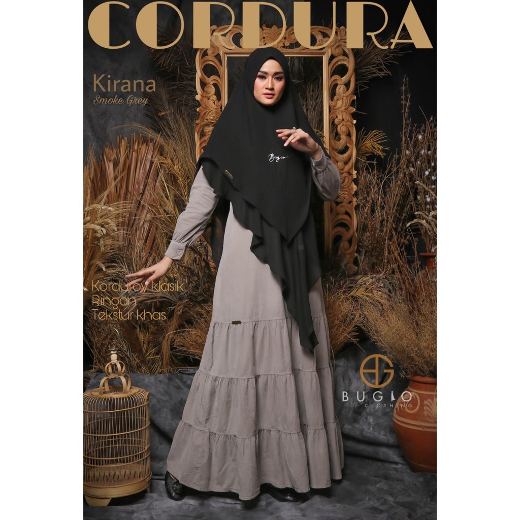dress muslimah gamis corduroy CORDURA KIRANA original BUGIO - griya_mey