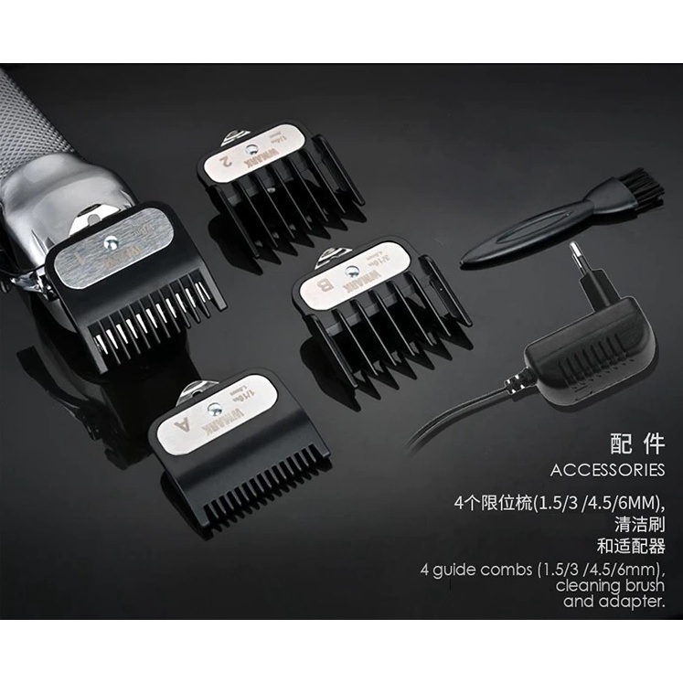 WMARK NG-2019C - Professional Electric Rechargeable Hair Clipper - Alat Cukur Elektrik Terbaru dari WMARK dengan Motif Kulit Buaya