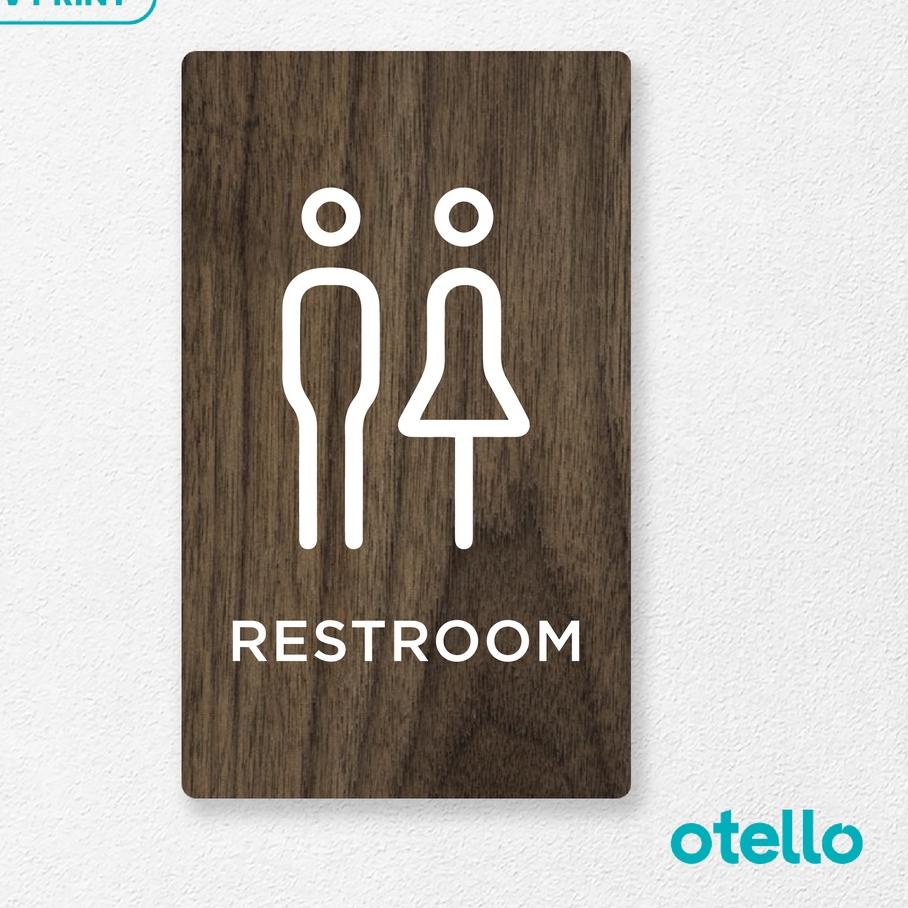 

New Restroom Sign Board Kayu Print Signage Papan Ruang Wooden Room Name Otello Nama Ruangan
