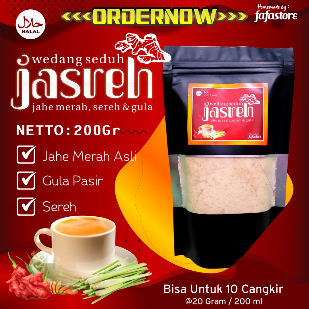 

JASREH - Jahe Merah Sereh - Jahe Instant - Jahe Seduh 200 Gram