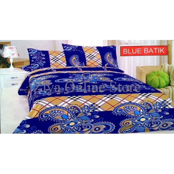 Sprei Bonita Uk.180 X 200 Bantal 4 Motif Blue Batik