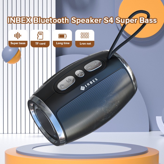Inbex Bluetooth Speaker S4 Super Bass Hi-Fi Stereo Wireless Portable