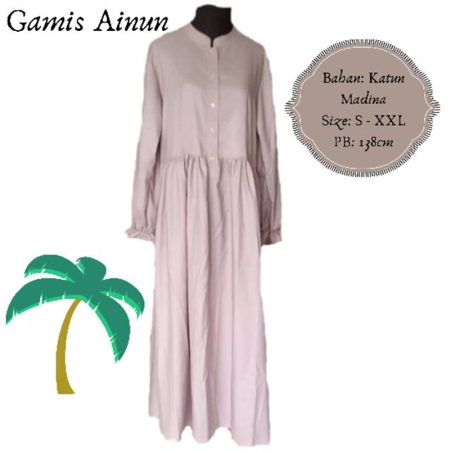 Gamis Ainun / Gamis Syar'i / Syari Ainun / Gamis katun madinah