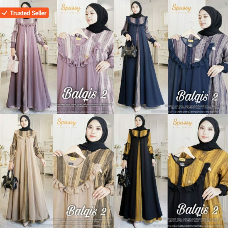 [READY STOCK] Balqis #2 || #1 || #3 Maxy Original Spassy Gamis Set Outer Menyatu