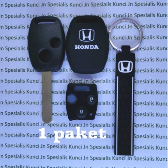 Casing kunci plus gantungan sarung silikon plus tombol honda 2 tombol