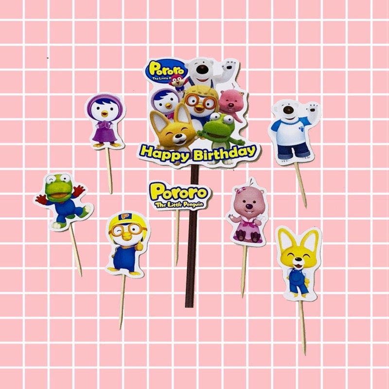 Cake Topper PORORO / Topper Kue PORORO / Hiasan Kue PORORO / PORORO
