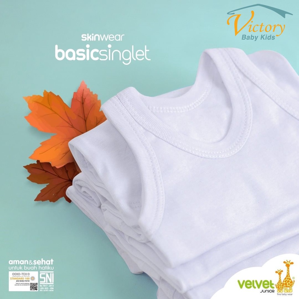 Velvet Junior  BasicSinglet Baby 1 Set Isi 3pcs - Singlet Polos