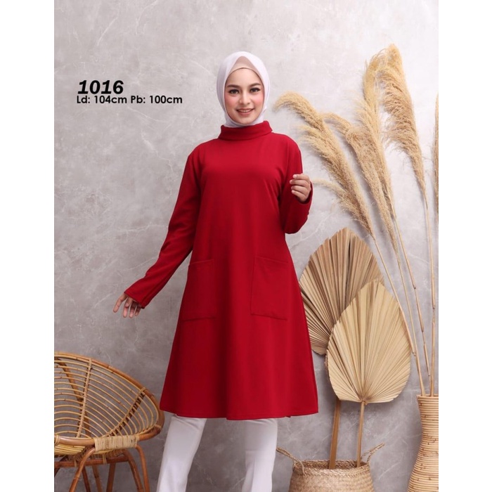 Tunik wanita baju tunik wantia terbaru 2139 TUNIK WANITA REGINA TUNIK KAOS Imp0rt HIJAB - Merah, all