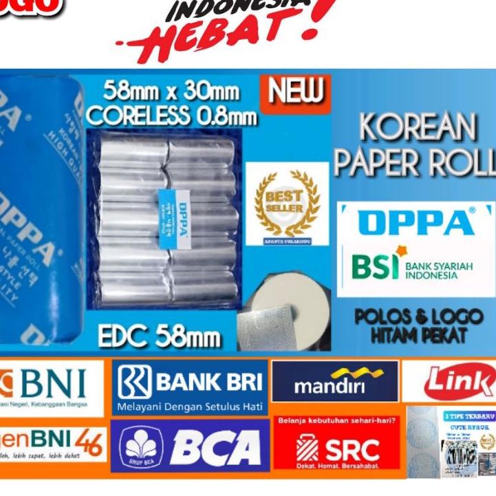 

(PROMO WEI64) Kertas Thermal Struk EDC BNI BRI BCA MANDIRI BSI SRC LINK 58mm MINI PRINTER BLUETOOTH ⁂
