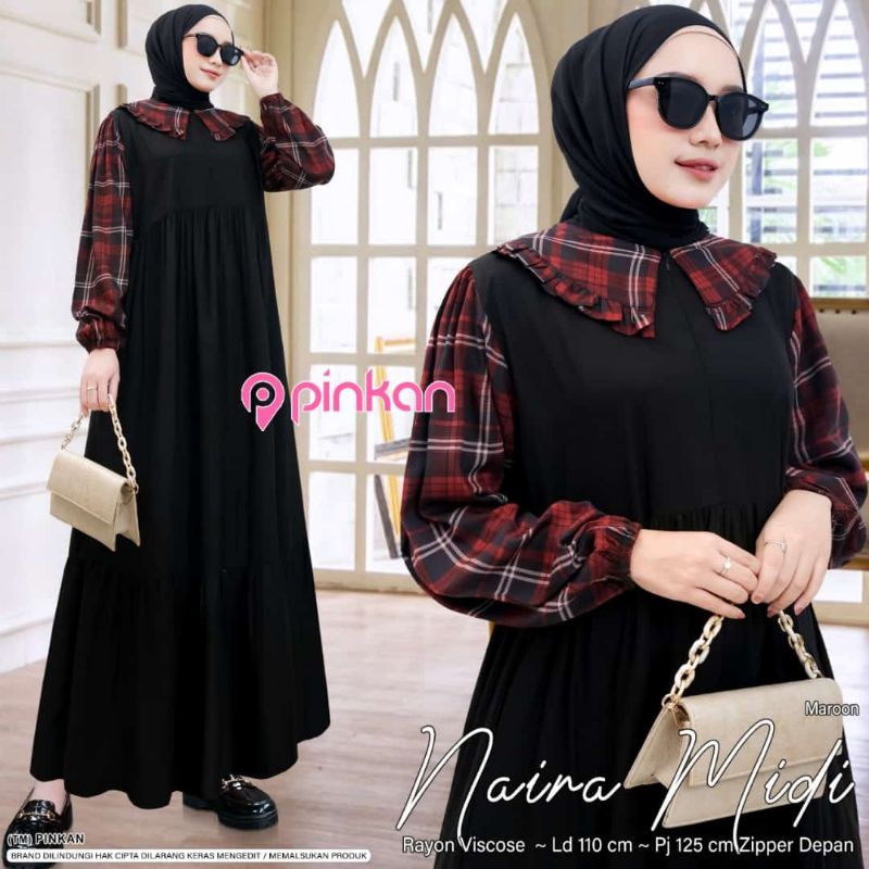 NAIRA MKDI DRESS BY PINKAN ORIGINAL LD 110 PB 125 Zipper depan busui