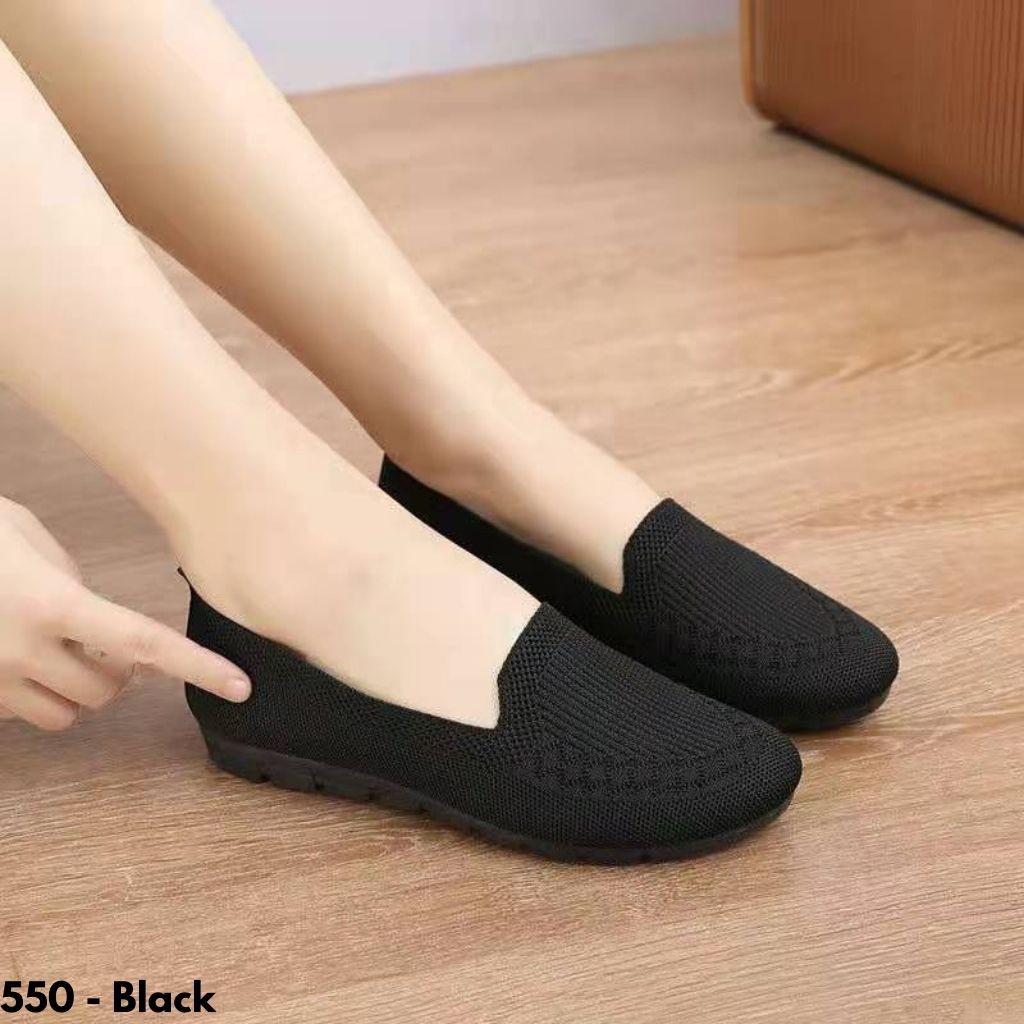 FLATSHOES WANITA FLYKNIT IMPORT BATAM KANTORAN REMAJA DEWASA NYAMAN KUALITAS BAGUS ANTI SLIP X550