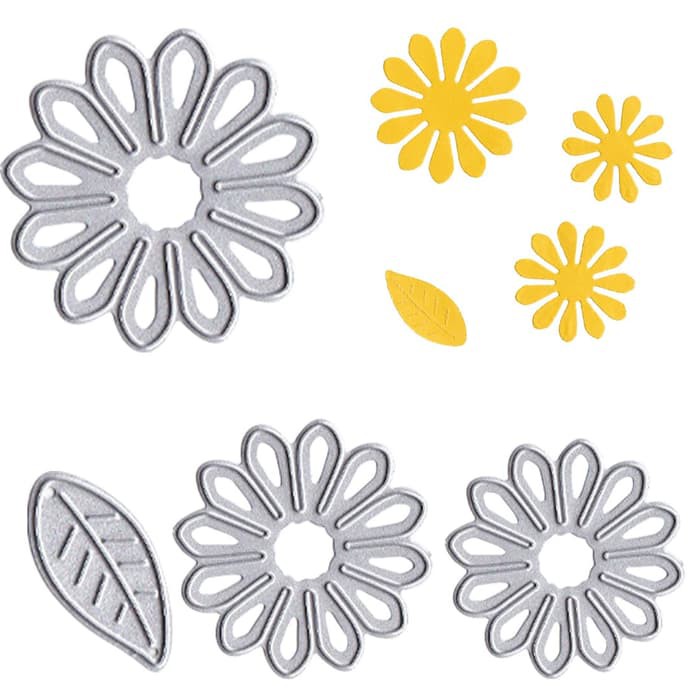 

Cutting Dies - 3 Layers Petals with 1 Leaf Flower (4pcs)