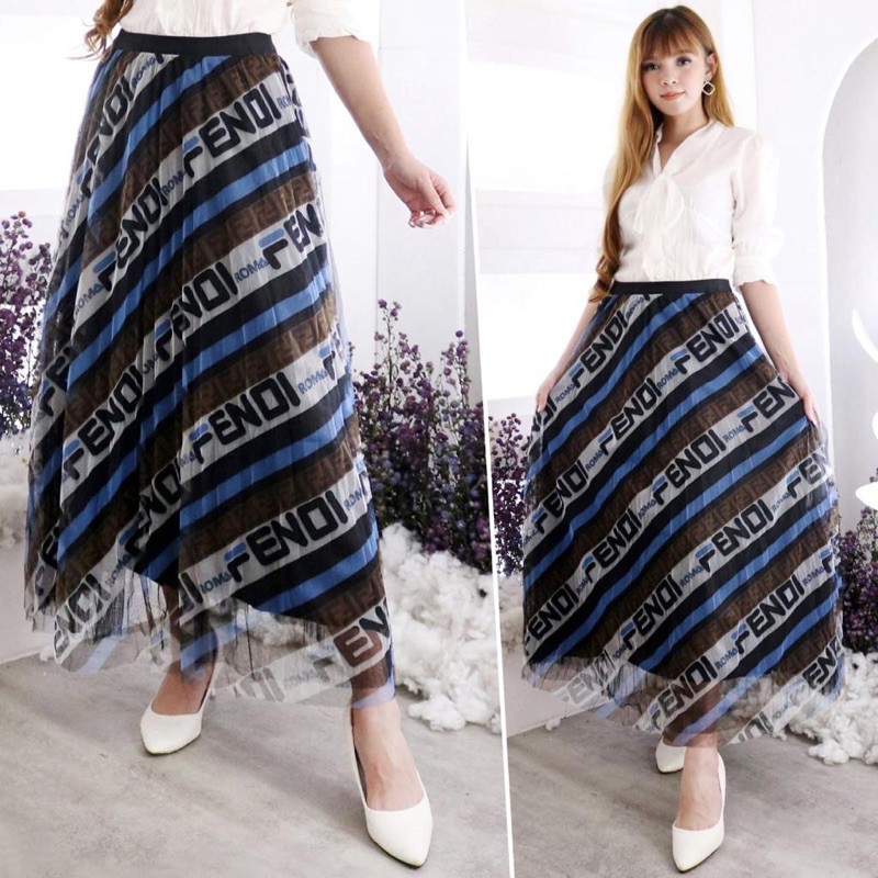 Rok Tutu Panjang Branded Printing / Tutu Maxi Skirt Import - Katlyn Shop-2