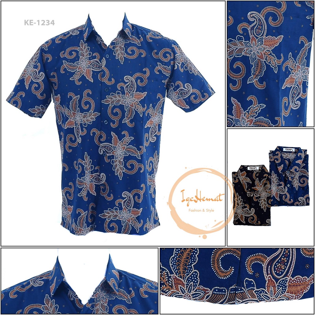 KEMEJA BATIK LAKI LAKI LENGAN PENDEK FEVER M-XL[KE1234]