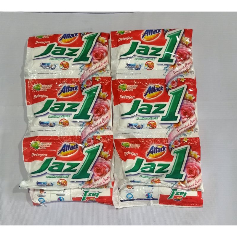 SABUN DETERGEN ATTACK JAZZ 1 RENCENG(6sachet)  - 45GRAM