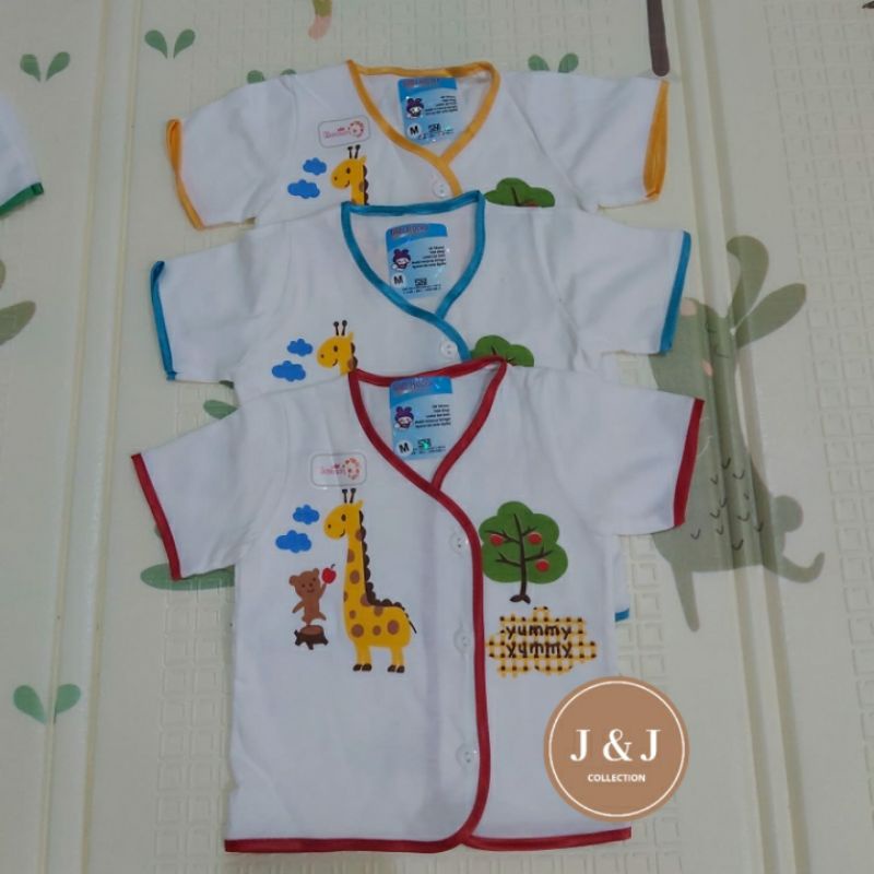 3 pcs Baju Bayi tangan Pendek Polos merk Baby Mocha