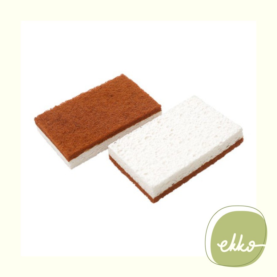 Natural Plant-Based Scrub Sponges (Pack of 2) - Greater Good Sponge cuci piring