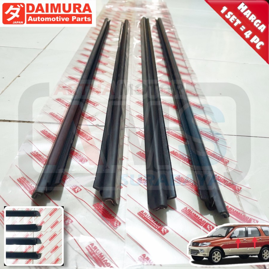 Karet pelipit list lis kaca wheater Strip mobil Taruna Luar 1 set