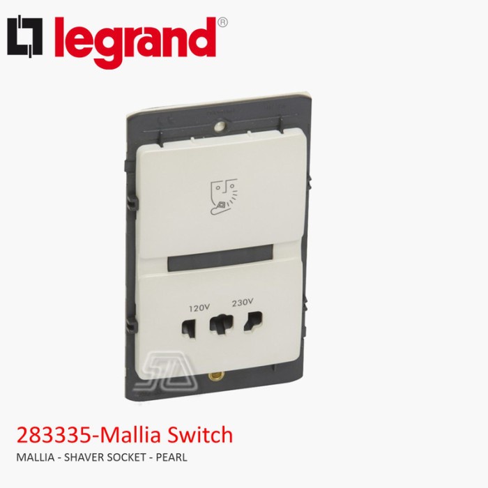 LEGRAND MALLIA SHAVER SOCKET PEARL