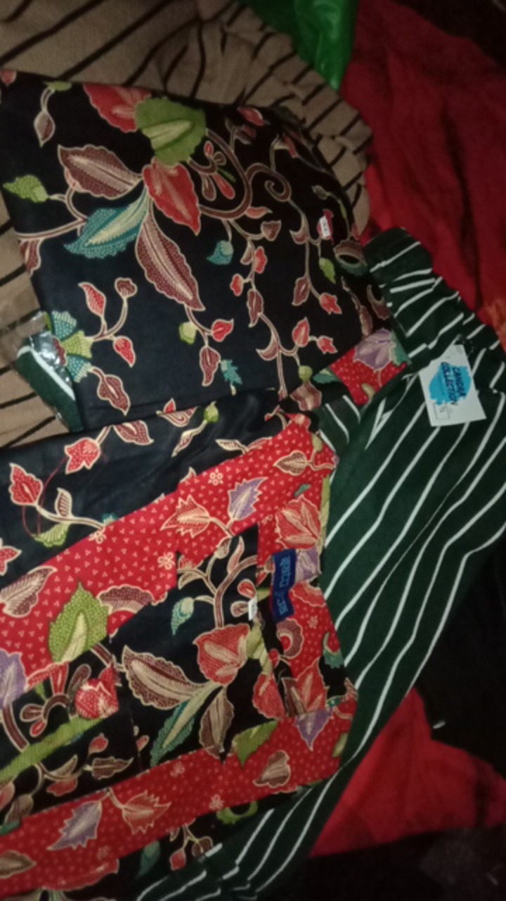 Sarimbit Batik Alena Gentong Hitam Seragam Batik Kantor Cople Batik Modern Setelan Kebaya Kemeja