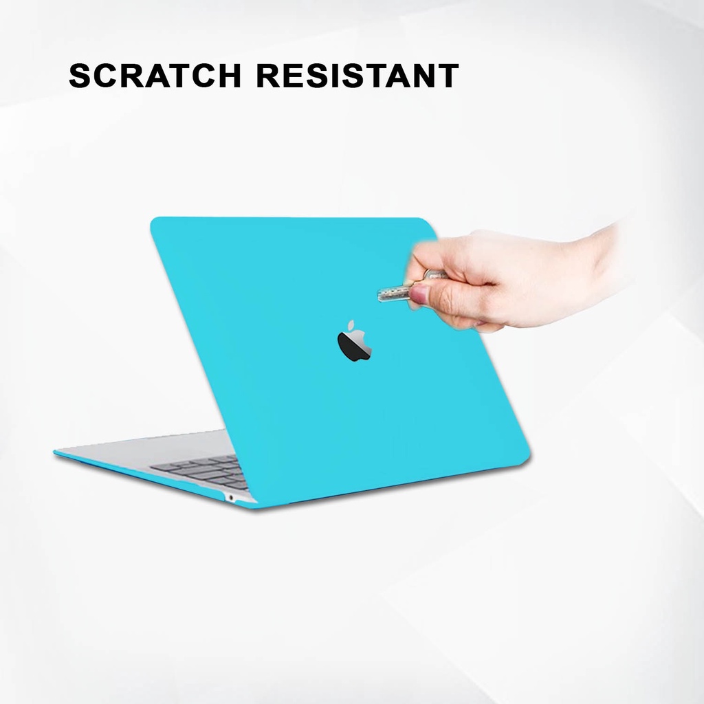 Case Casing Protective Aksesoris Pelindung Laptop Macbook Air Pro 13 inch M1 M2 2017 2018 2019 2020 2021 A1932 A2179 A2337 A1706 A1708 A1989 A2159 A2251 A2289 A2338 Warna Pastel Soft Blue Biru Hardcase Hard Case Murah Premium Logo Lubang Tampak