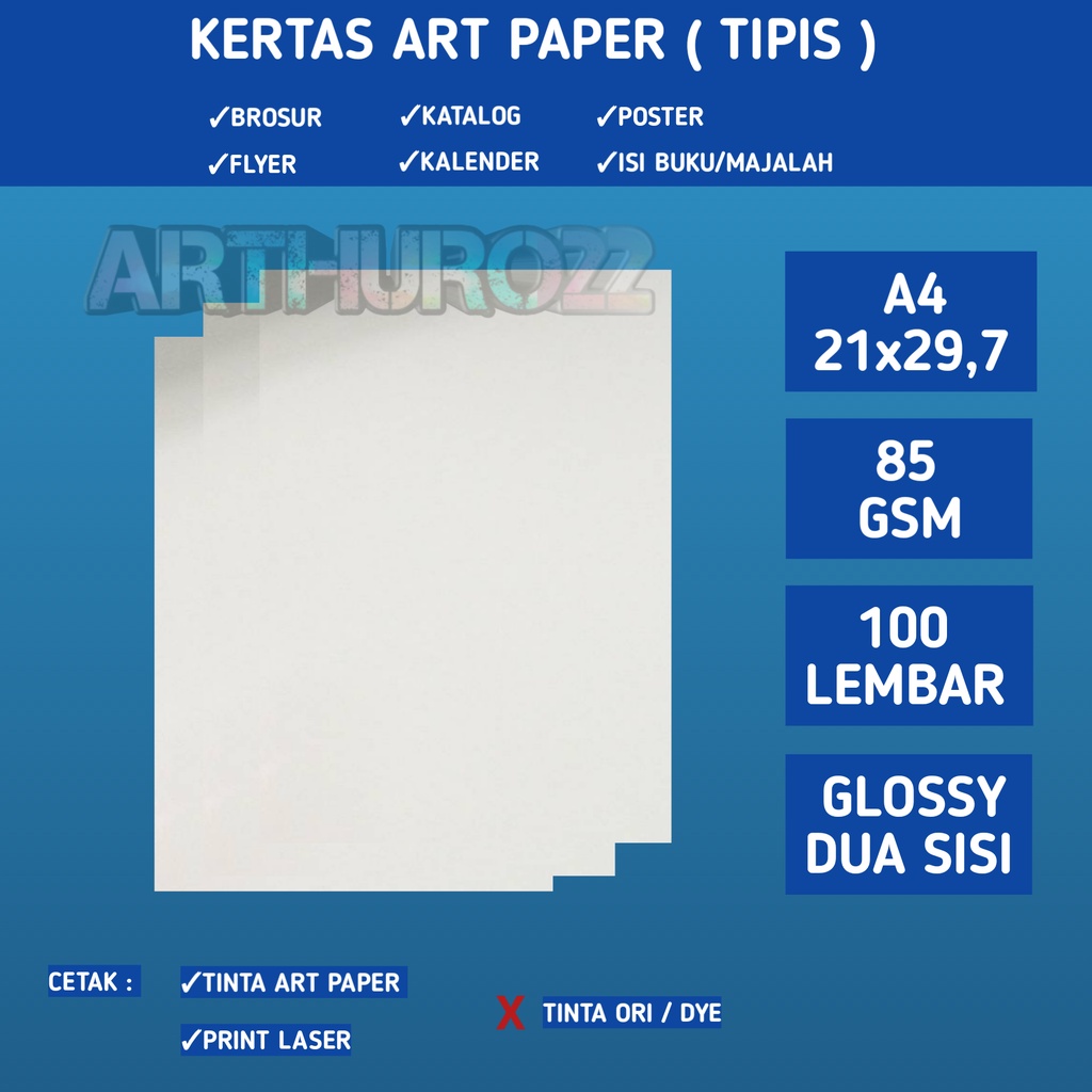 

kertas art paper 85 GSM A4 isi 100 lembar/Art paper tipis 85 gram